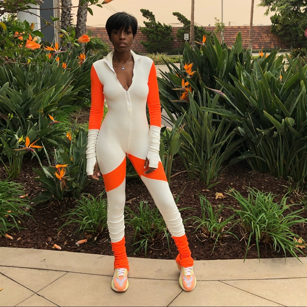 Knit Orange and White jumper